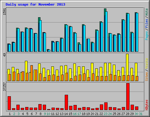 Daily usage for November 2013