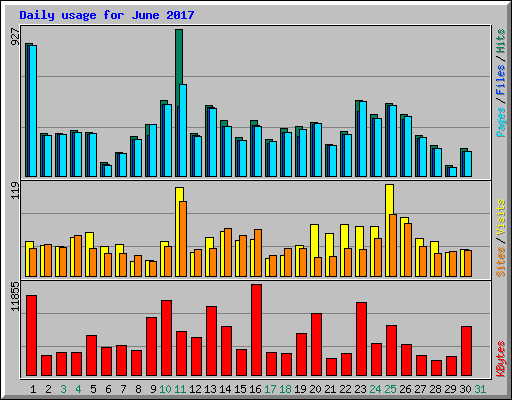 Daily usage for June 2017