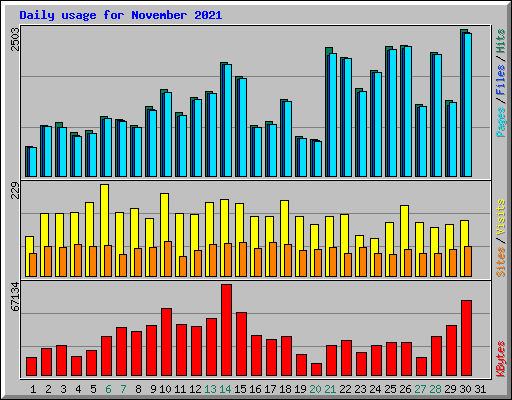 Daily usage for November 2021