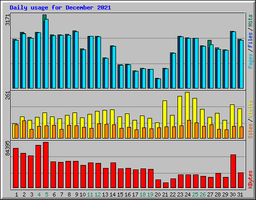 Daily usage for December 2021