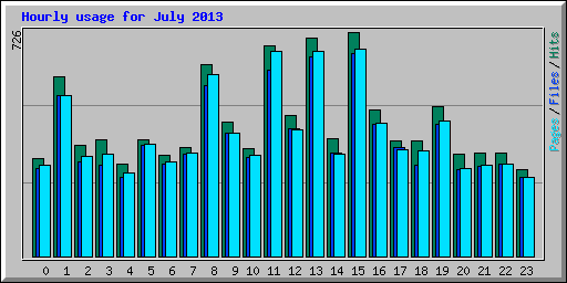 Hourly usage for July 2013