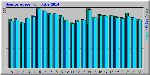 Hourly usage for July 2014