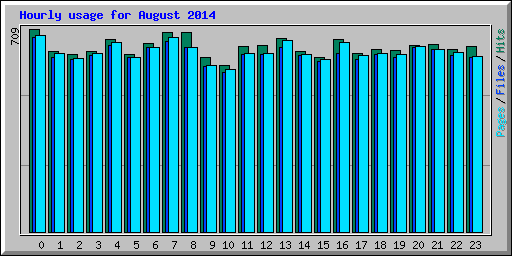 Hourly usage for August 2014