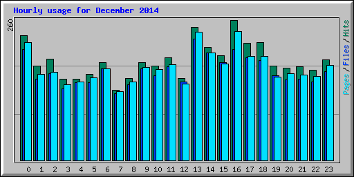 Hourly usage for December 2014