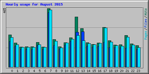 Hourly usage for August 2015