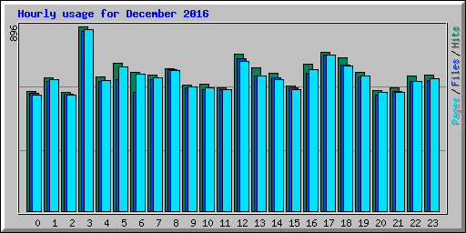 Hourly usage for December 2016