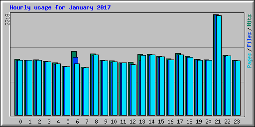 Hourly usage for January 2017