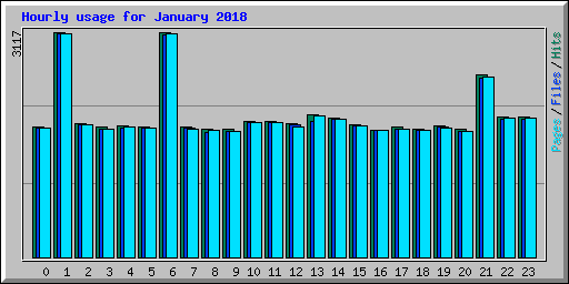 Hourly usage for January 2018