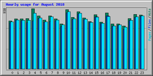 Hourly usage for August 2018