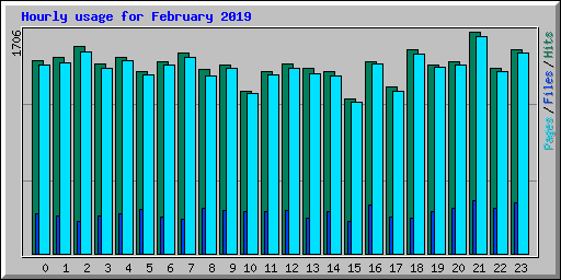 Hourly usage for February 2019