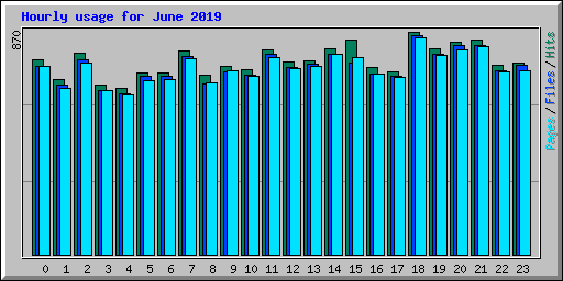 Hourly usage for June 2019