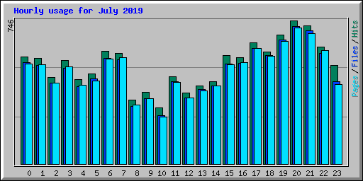 Hourly usage for July 2019