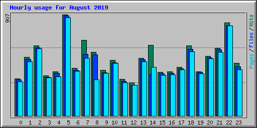 Hourly usage for August 2019