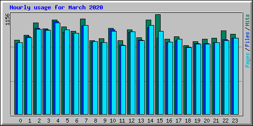 Hourly usage for March 2020