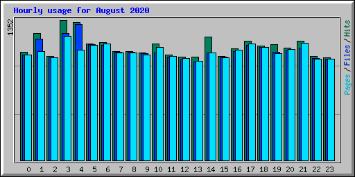 Hourly usage for August 2020