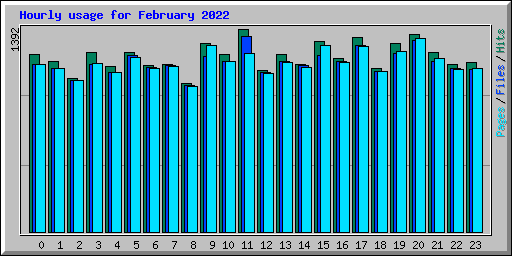 Hourly usage for February 2022