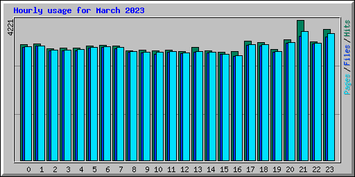 Hourly usage for March 2023