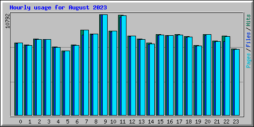 Hourly usage for August 2023