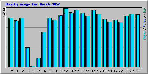 Hourly usage for March 2024