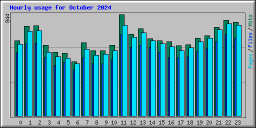 Hourly usage for October 2024